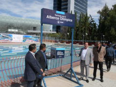 Colocan primera piedra del techado de la alberca olímpica en el Centro Acuático Universitario BUAP